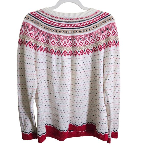 Talbots Diamond Fairisle Sweater Lambs Wool Blend Size XL - Picture 3 of 7